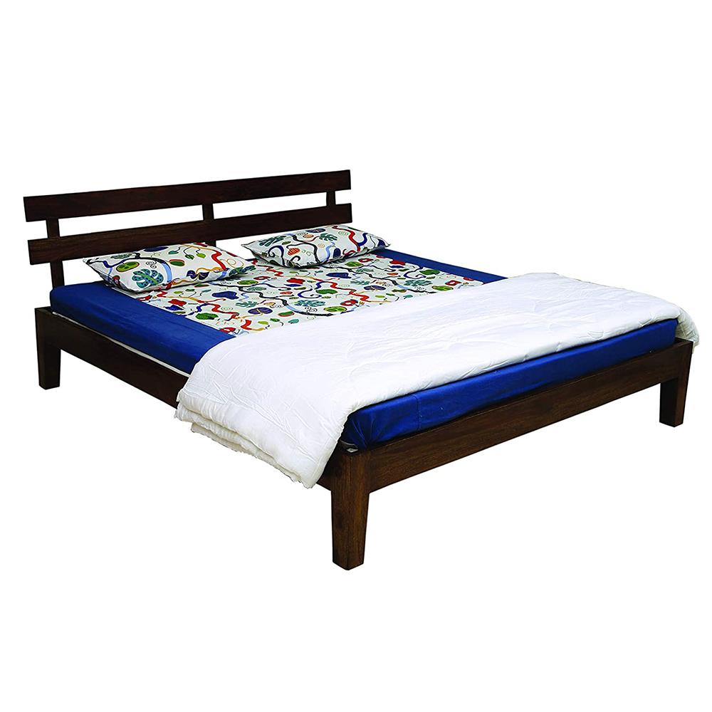 Admire Queen Size Solid Wooden Bed in Provincial Teak Finish