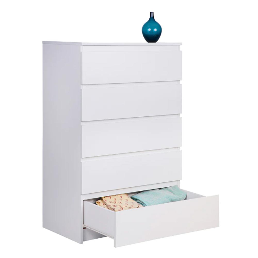 Lev Engineered Wood Chest of Drawers in White Colour