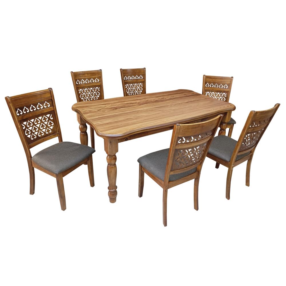 Ruvuma 1+6 Solid Wood Dining Table